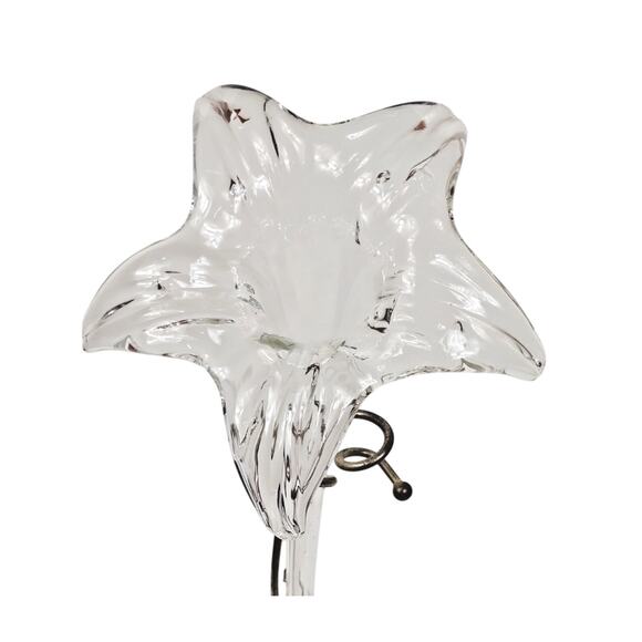 Vintage Oneida Hand Blown Art Glass on Silverplate Base Bud Vase 15" Amaryllis - Picture 7 of 9